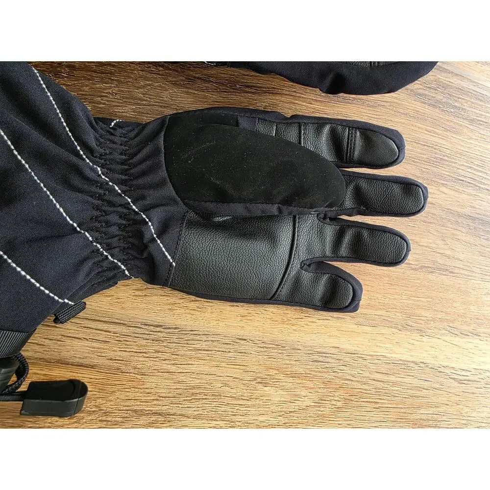 NWT Spyder Synthesis Ski Gloves Diagonal Striped Pattern Black